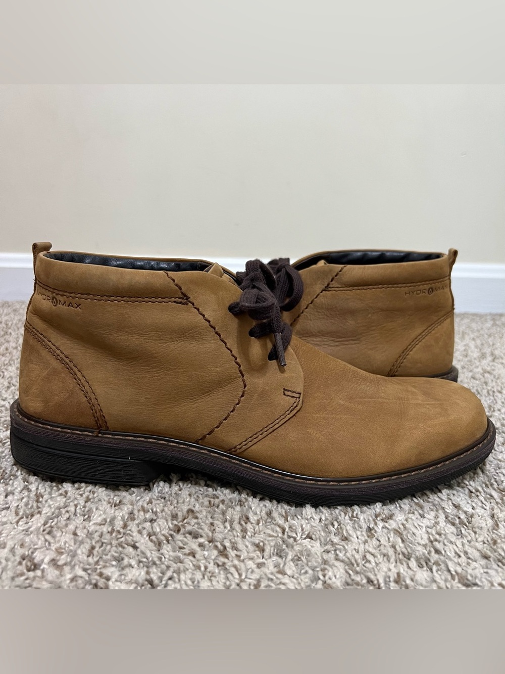 ECCO Hydromax Brown Leather Water-Resistant Chukka Boots Size 44 US 10